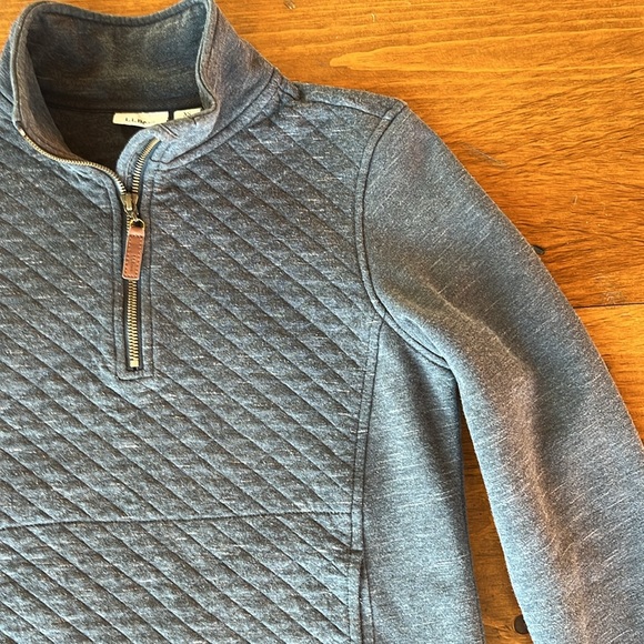 L.L. Bean 1/4 Zip Quilted Pullover Sweatshirt Gray - Sz XS Petite - Picture 6 of 16